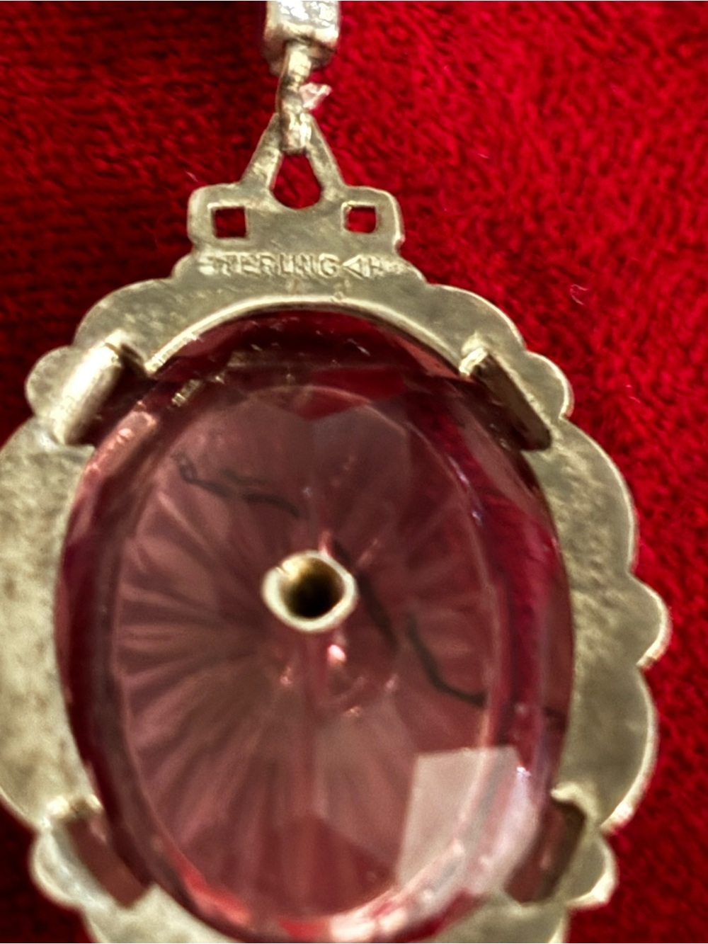Gorgeous, vintage silver camphor glass, necklace - Picture 4 of 5
